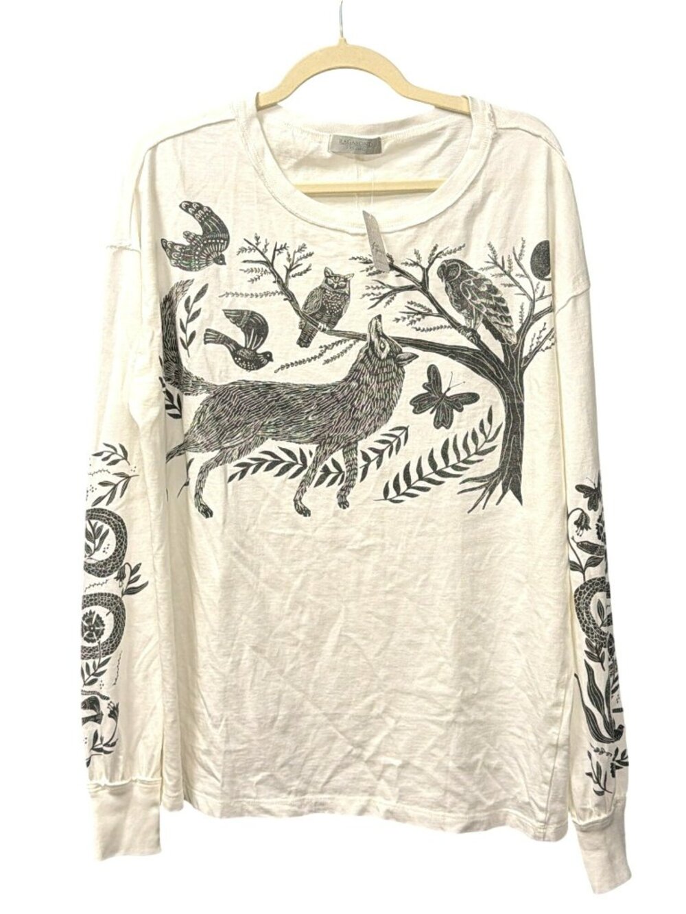 Free People Ragabond Woodland Long Sleeve Tee Top T Shirt Small New - Picture 4 of 9